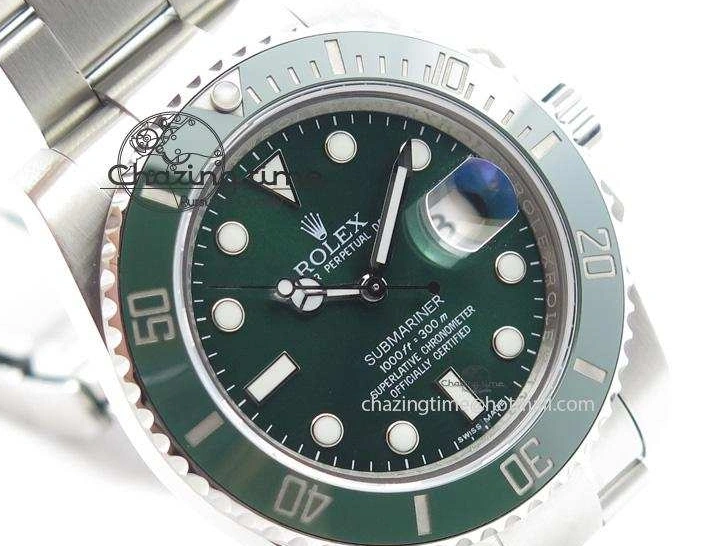 0417 TopPick Submariner 116610 LV Green Ceramic JF 1:1 Best Edition On SS Bracelet SA3135 V 3974